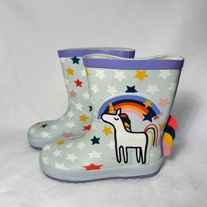 Marks & Spencer • Unicorn Rainbow Rain boots • size Y13